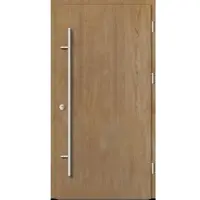 Haustuerenland.de Flügelüberdeckende Aluminium Haustür "VALERIA" 82 mm RC2 Turner Oak holzähnlich beidseitig außen öffnend DIN rechts