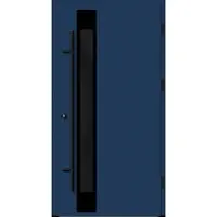 Haustuerenland.de Flügelüberdeckende Aluminium Haustür "SABRINA" 82 mm RC2 BLACKLINE Saphirblau RAL 5003 beidseitig außen öffnend DIN rechts