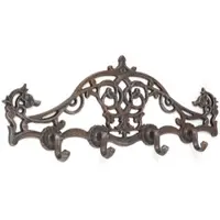 Moritz 4 Haken Nostalgie kleine Garderobe Antik Design Hakenleiste Barock Verzierungen 39 x 15,1 x 5
