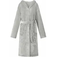 vidaXL Bademantel Hoodie Grau XXL Flanell