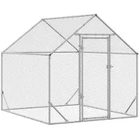 vidaXL Hühnerkäfig Silber 200 x 170 x 177 cm Verzinkter Stahl