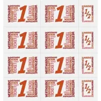 Combicraft Wertmarken Karte auf weißem Papier mit rotem Druck mit 10 Wert-Einheiten