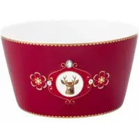 Pip studio Schüssel Love Birds Medallion Deer Dark Red 15 cm (4er-Set)