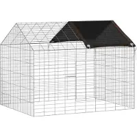 vidaXL Hasenkäfig Silber 100 x 78 x 78 cm Verzinkter Stahl