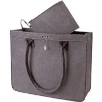 Halfar Einkaufstasche 1807556 ModernClassic, mit Zubehörtasche, aus recyceltem Filz, mit Henkeln, 37 x 30 cm, anthrazit