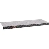 Szagato Stufenmatten aus Aluminium glänzend rechteckig, 60 x 18 cm Trittfläche, SET= 15 Stück (Treppenstufenmatten Treppenstufen Metall innen außen)