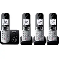Panasonic Schnurloses Digitaltelefon mit Anrufbeantworter und 4 Mobilteilen KX-TG6864