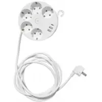 Technaxx TX-259 Kabeltrommel 5x 230V + 3x USB (USB-C) 3680W Mehrfachsteckdose Weiß