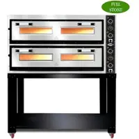 Thule - Pizzaofen PF10570 Lux mit Thermometer elektrisch - 6+6x Ø33cm | 16 kW | 400V - Edelstahl 2 Etagen Vollschamott