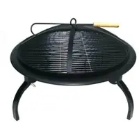 CHILLROI GRILLGOURMET Feuerschale aus Edelstahl, Ø 66 x 41,5 cm - Schwarz