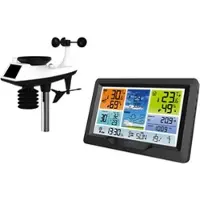 INFACTORY Funk-Wetterstation mit XL-Farbdisplay, Außensensor und Wecker