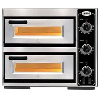 Thule - Pizzaofen PF4040 DE3 elektrisch - 1+1x Ø39cm | 5,25 kW | 400V - Edelstahl 2 Backkammern