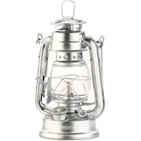 Lunartec Nostalgische Petroleum-Sturmlaterne mit Glaskolben, verzinkt, 18,5 cm