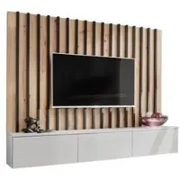 ASM-Moebel Wohnwand Anbauwand Wohnzimmer Schrankwand VERTI II PGAS mit Push - Click System