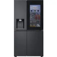 LG InstaView GSXE90EVDD, Freistehend, Amerikanische Tür, Schwarz, 3 Tür(en), Essence Black Steel, Berührung
