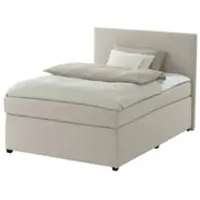 Möbel Kraft Boxspringbett mit Matratze und Topper H3 ¦ beige ¦ Maße (cm): B: 97 H: 104