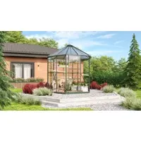 Pergart Vitavia, Aktionsangebot (inkl. 100 Euro Zubehör): Gewächshaus-Pavillon "Juno 4500" inkl. Stahlfundament, smaragd grün, 4,5 m², 3 mm ESG, 6 mm HKP