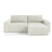Furnisell Ecksofa L Form Cord Sofa "FANO", Cremig