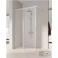 Kermi Liga Schuifdeur rechts 120x200 cm Zilver Hoogglans Helder Glas