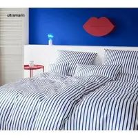 Elegante Bettwäsche-Garnitur Mako-Satin Double Farbe Ultramarin Größe 135x200+40x80