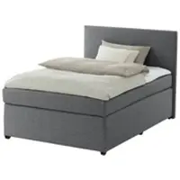 Möbel Kraft Boxspringbett mit Matratze und Topper H3 ¦ grau ¦ Maße (cm): B: 97 H: 104