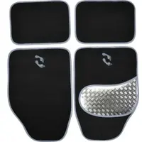 Filmer Autoteppich-Set Alu-Look-Pad 4-teilig, grau umrand