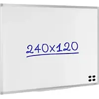 Viking Superior Whiteboard Wandmontiert Magnetisch Emaille Einseitig 240 (B) x 120 (H) cm