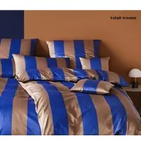 Elegante Mako-Satin Bettwäsche Duo - 135x200 cm + 40x80 cmkobalt-mousse