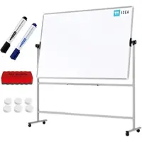 Allboards Mobiles Board, Serie: TM Idea/Flex – mit doppelseitiger Whiteboard-Oberfläche, drehbar, 180×120 cm