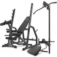 Marbo-sport Set MS36_2.0 | Doppelseitige Bank + verstellbare Hantelablage + Curl Pult + Beinpresse -