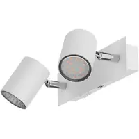 Ledscom.de Wandspot WAIKA, zweiflammig, mit Schalter, weiß matt, inkl. GU10 LED Lampen je 227lm warmweiß
