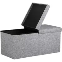 Casaria Faltbare Sitztruhe mit klappbarem Deckel hellgrau - 80x40x40cm