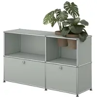 USM United Soft USM Haller Sideboard mit zwei Klapptüren und Pflanzeneinsatz Lichtgrau