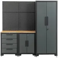 HC Tools Garagenschrank 4 tlg. 195x 47x 193cm schwarz