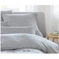 Elegante Bettwäsche Hamburger Streifen - 135x200 cm + 40x80 cm grau-weiss