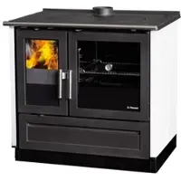 Plamen EEK A+ Holzherd 910 weiß, externe Zuluft, 9 kW Dauerbrandherd