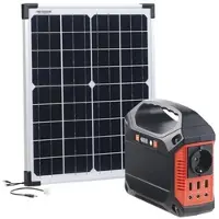 Revolt Fensterbank-Solarkraftwerk: Powerstation mit 20-W-Modul, 155 Wh, 230 V
