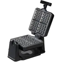 Rosenstein & Söhne 180° drehbares Waffeleisen für Belgische Waffeln, Edelstahl, 1.000 W