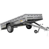 UNITRAILER PKW Anhänger 264x150 GARDEN 265 KIPP mit Flachplanenträger und grauer Plane