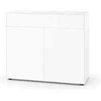Piure Nex Pur Box Highboard Doppeltür und Schubkasten 120 x 48 x 100 cm White