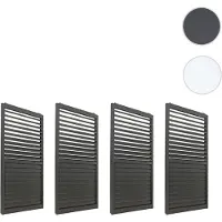 Mendler 4er-Set Aluminium Schiebetür für Pergola HWC-L46, Terrassenüberdachung, Lamellenpaneel Modul, 206x369cm anthrazit