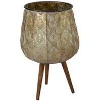 Mega Collections Emir Cauldron Tripot Gold Übertopf D19 H39
