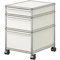 USM United Soft USM Haller Rollcontainer, mit drei Schubladen Reinweiss
