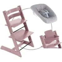 Stokke TRIPP TRAPP Bundle Treppenhochstuhl inkl. Newbornset Light Grey & Babyset, lila