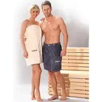 Dyckhoff Saunakilt für Damen und Herren (Farbe: Perle / Größe: Herrenkilt 50 x 146 cm)