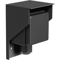 Ledscom.de Außen-/Feuchtraumsteckdose PIWI, Aufputz, IP44, 1-fach Schuko, 16A/230V, Edelstahl, Kunststoff, schwarz