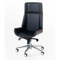 Better Home Office Chair mit Walnussholz, ca. 56 x 65 x 110–118 cm – Schwarz