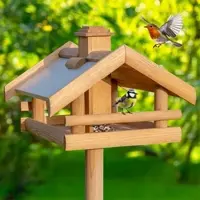 Voss.garden Grota - hochwertiges Vogelhaus aus Holz, inkl. Ständer