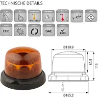Hella Blitz-Kennleuchte 24 V LED gelb amber passend für u.a. FORD