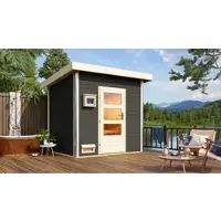 Karibu Saunahaus Heme - terragrau 9kW Bioofen